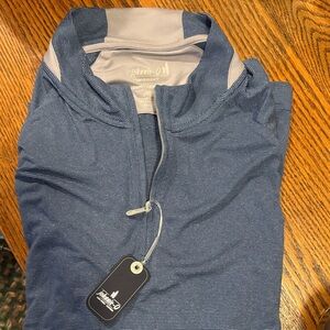 Johnnie-O Navy and Gray Performance Pullover